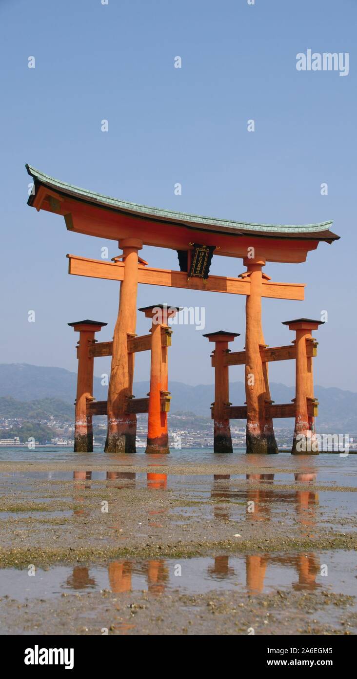 Itsukushima shrine torii gate Stock Photo