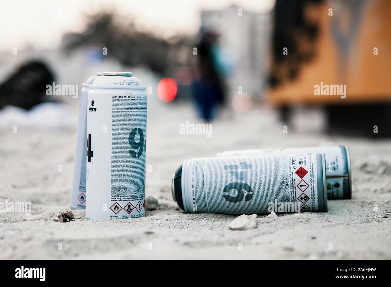 Spray Can against a Graffiti wall Stock Photo - Alamy