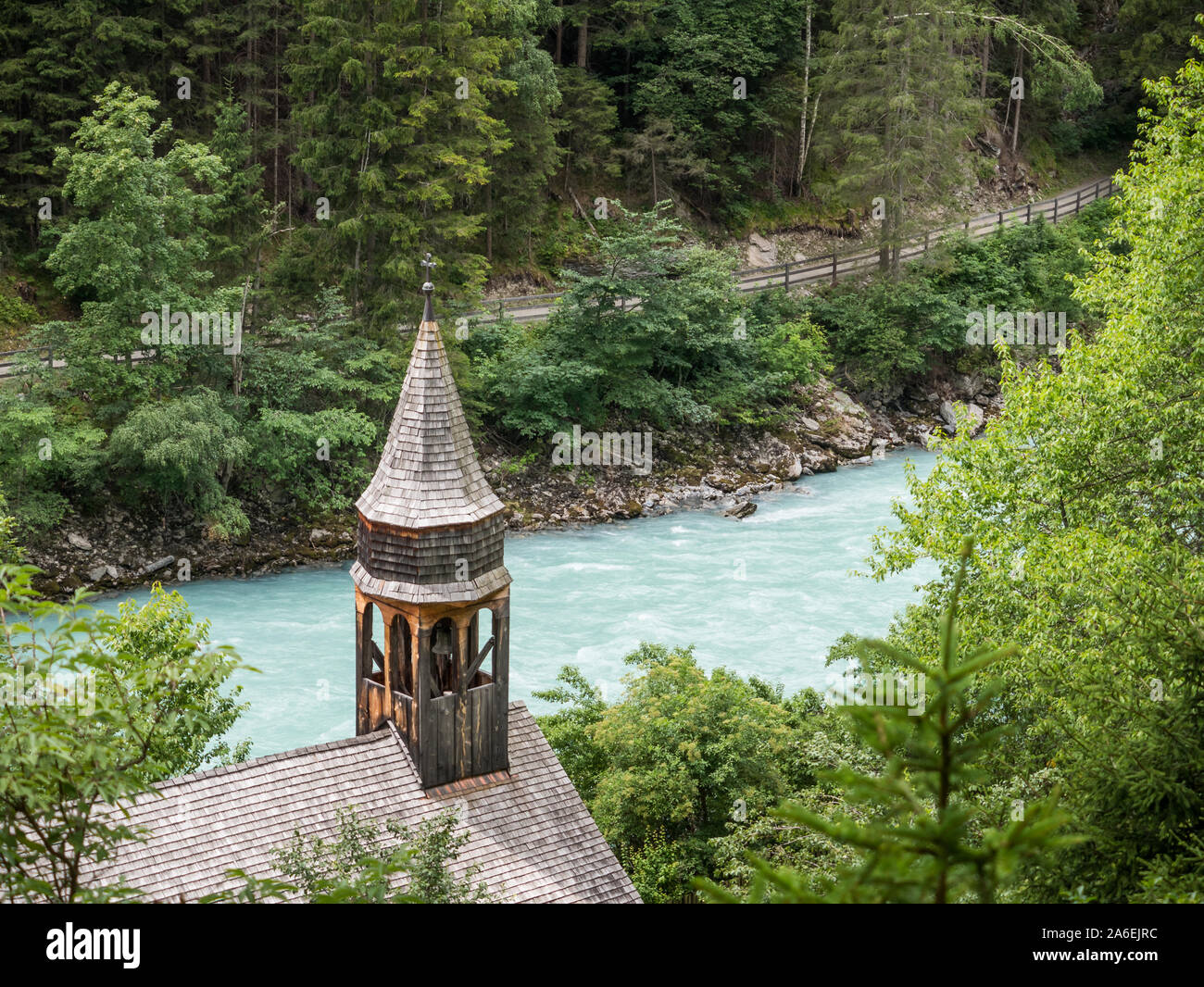 Old chapel at castle and fortress of Altfinstermuenz, Nauders, Tyrol, Austria Stock Photo
