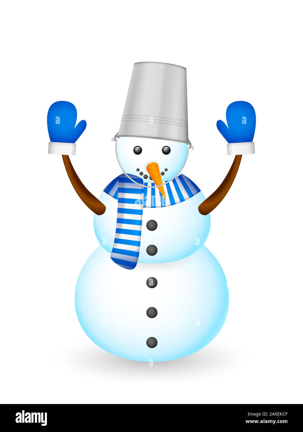 Snowman on a white background. Vector illustration Stock Photo - Alamy