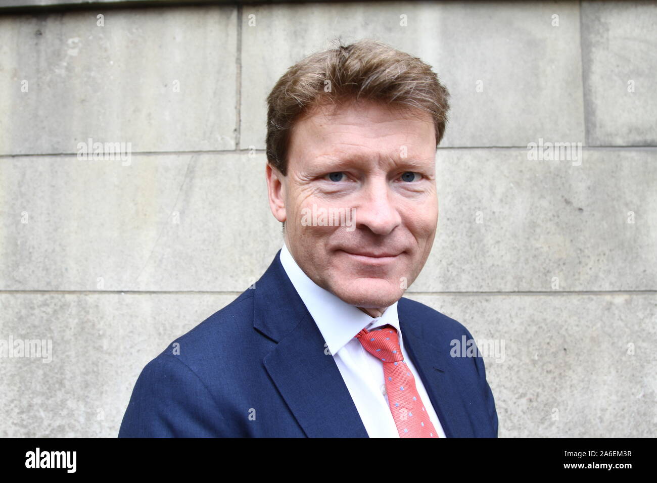 Richard Tice Chairman of the Brexit Party pictured in the City of Westminster on 25th October 2019. Richard James Sunley Tice is a member of the European parliament for the East of England. [ MEP ] MEPS. British politicians. Politics. UK Politics. Brexit. Leave means leave. Famous politicians. GB News. Russell Moore portfolio page. Stock Photo