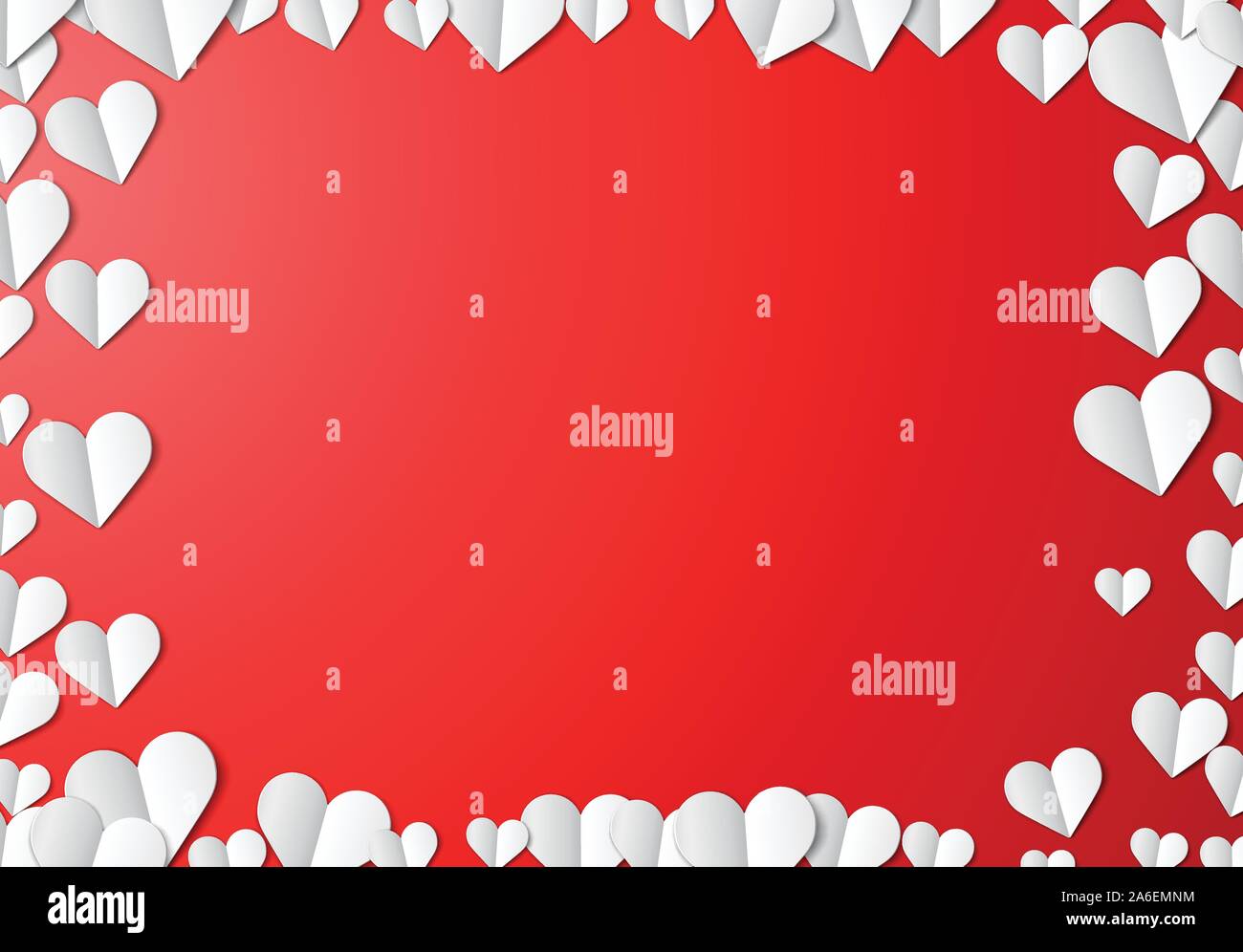 Valentines Day card with cut paper hearts Stock Vector Image & Art - Alamy