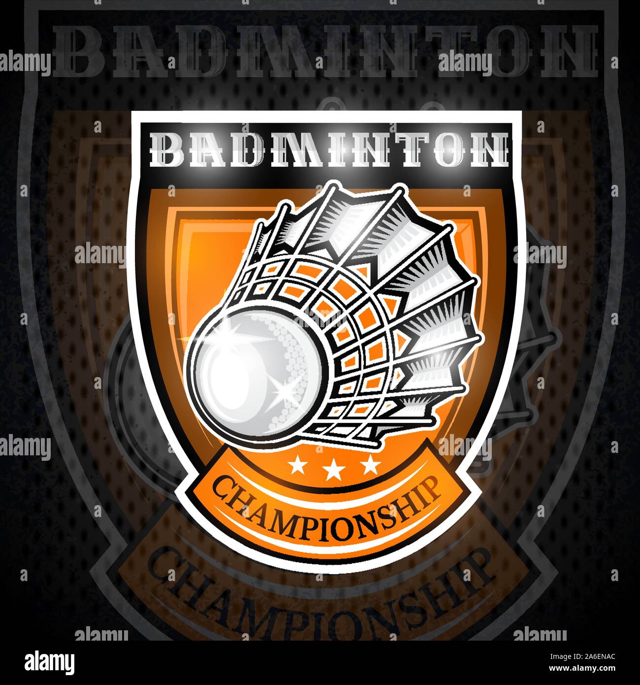 volanchic in center of shield. Sport logo for any badminton team or  championship Stock Vector Image & Art - Alamy