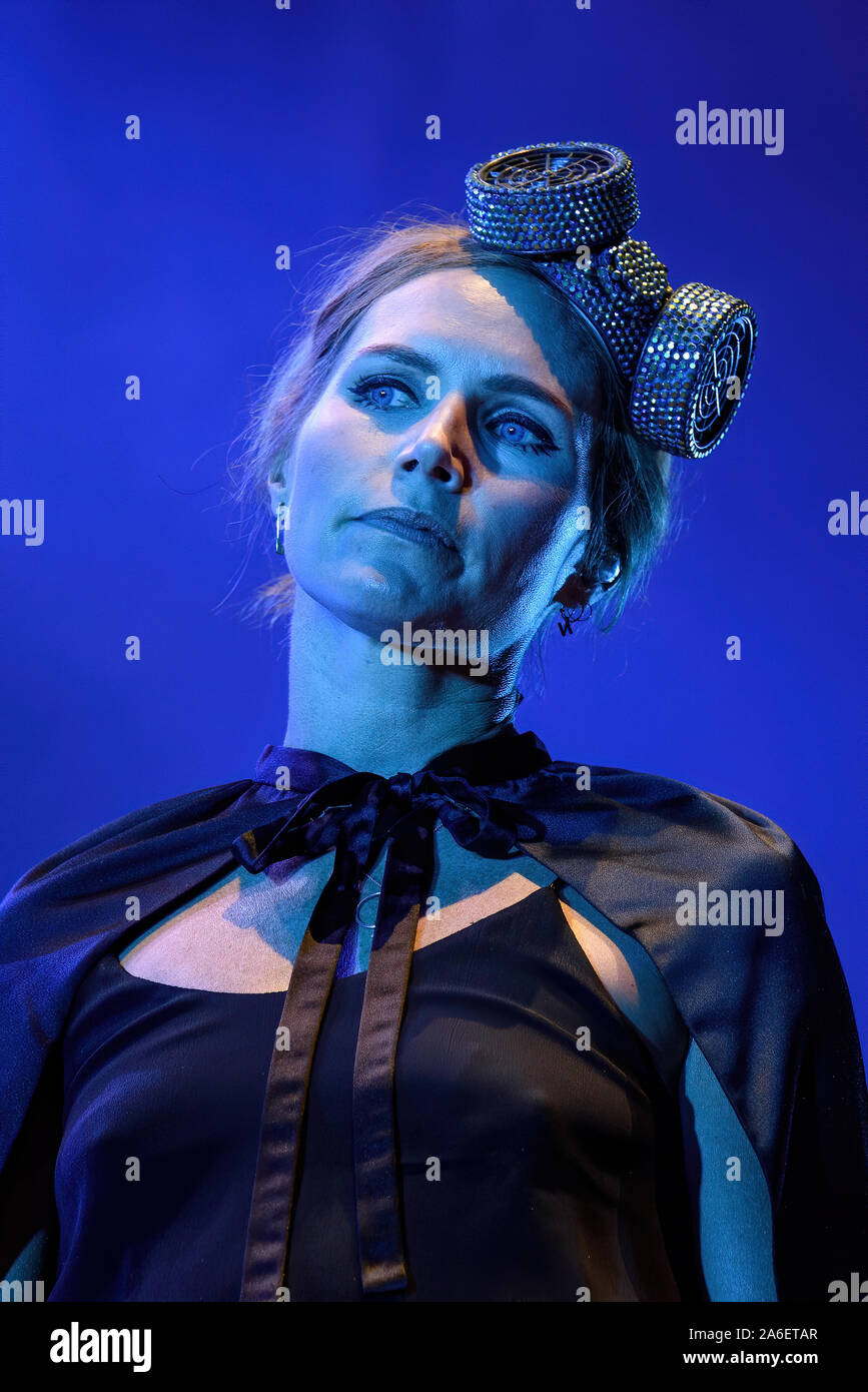 MADRID - SEP 7: The Cardigans (band) perform in concert at Dcode Music Festival on September 7, 2019 in Madrid, Spain. Stock Photo