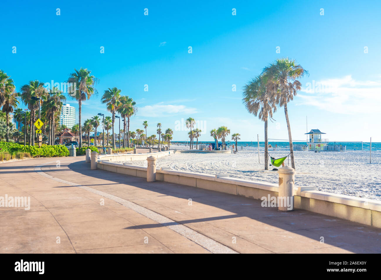 Clearwater beach with beautiful white sand in Florida Stock Photo Alamy
