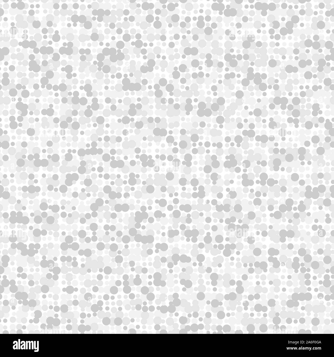 White abstract background with seamless random gray circles, dots as noise Stock Vector