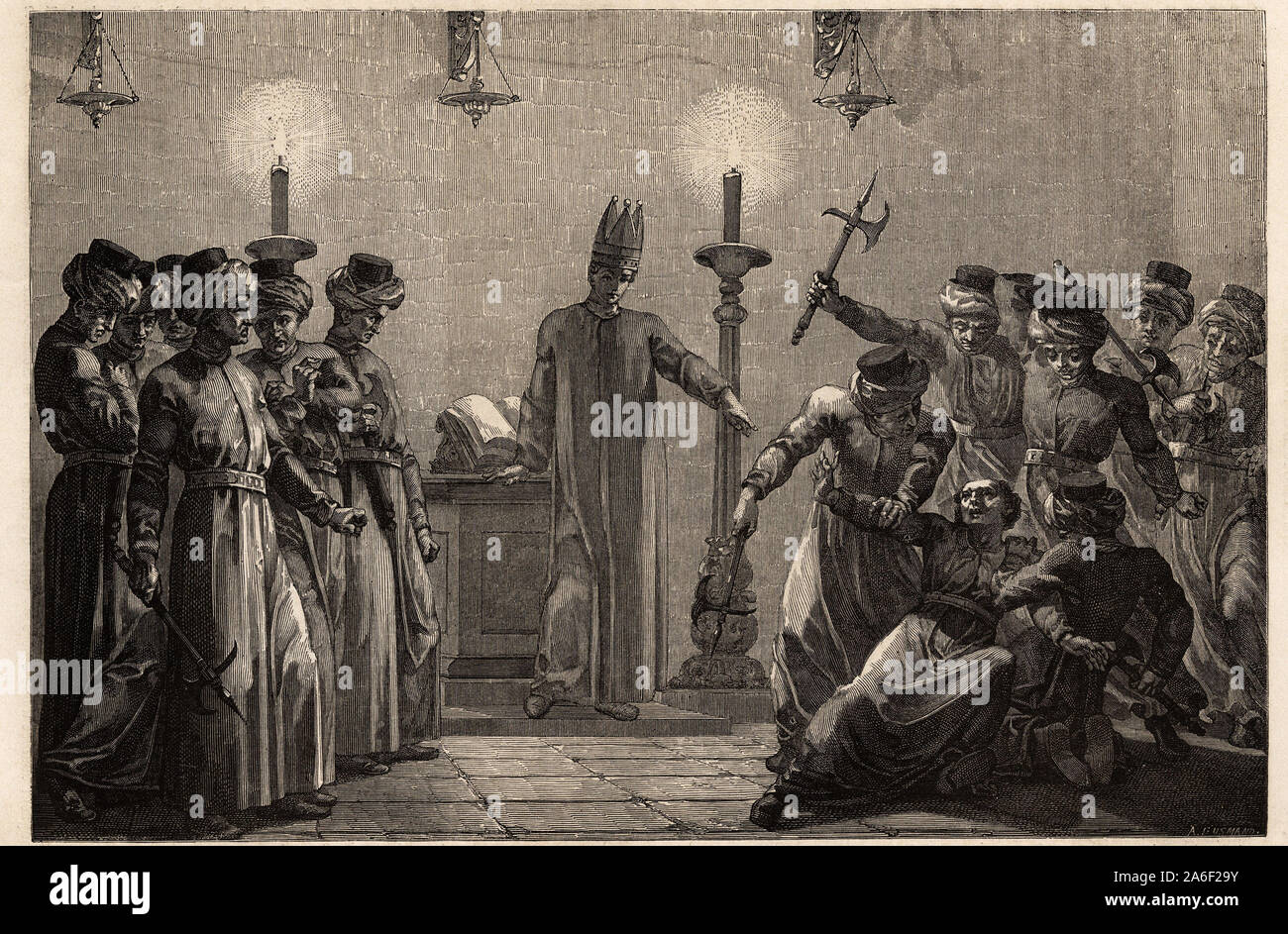 Meurtre Sacre Commis Par Les Danites Suivant Les Recits Des Anti Mormons Dessin De David Pour Illustrer Le Voyage A La Cite Des Saints Capitale Du Stock Photo Alamy
