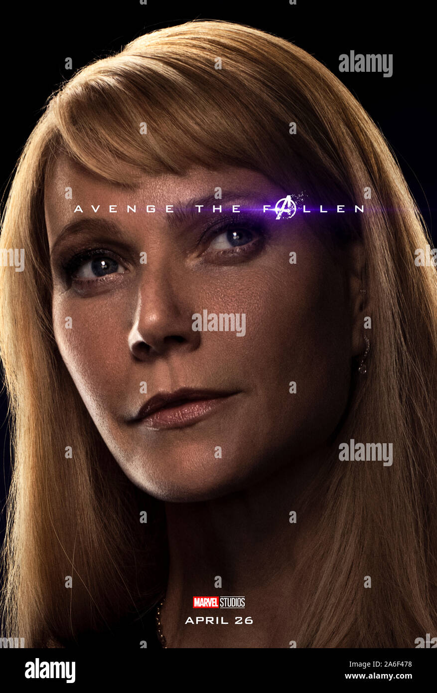 Character advance poster for Avengers: Endgame (2019) directed  by Anthony and Joe Russo starring Gwyneth Paltrow as Pepper Potts. The epic conclusion and 22nd film in the Marvel Cinematic Universe. Stock Photo