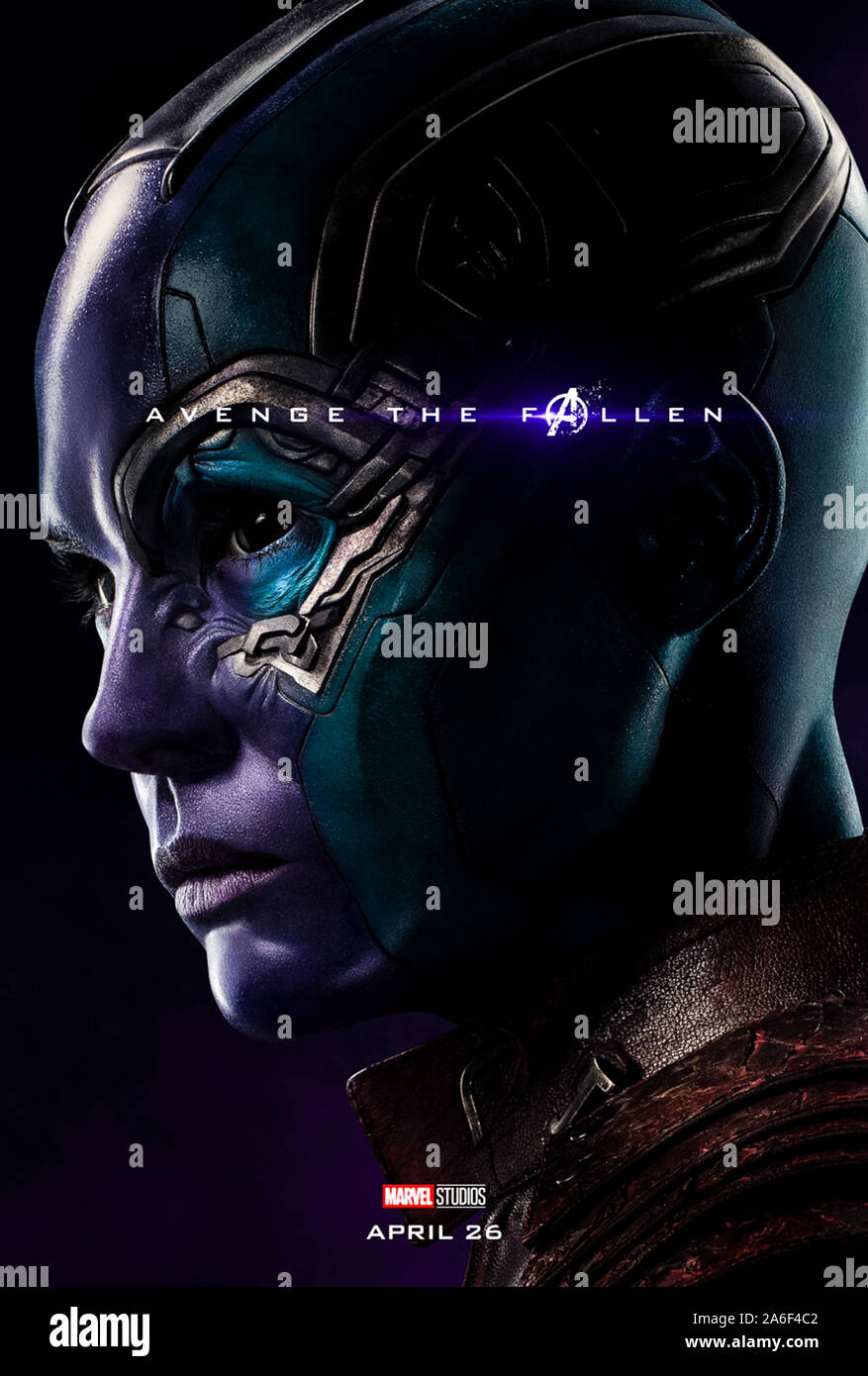Character advance poster for Avengers: Endgame (2019) directed  by Anthony and Joe Russo starring Karen Gillan as Nebula. The epic conclusion and 22nd film in the Marvel Cinematic Universe. Stock Photo