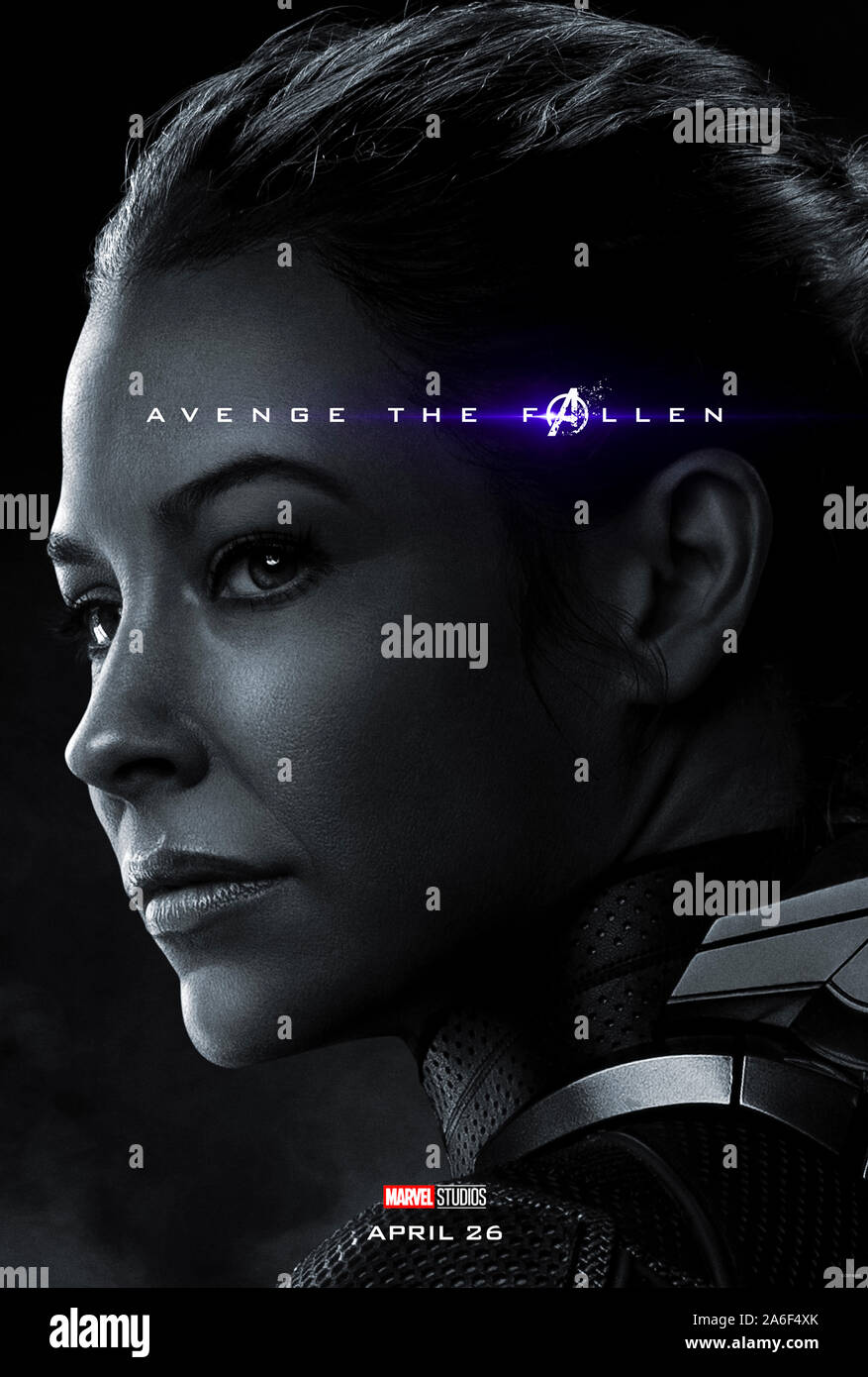 Character advance poster for Avengers: Endgame (2019) directed  by Anthony and Joe Russo starring Evangeline Lilly as Hope van Dyne / Wasp. The epic conclusion and 22nd film in the Marvel Cinematic Universe. Stock Photo