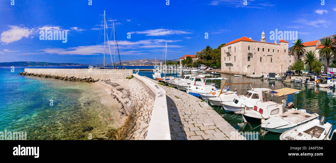 Idyllic traditional villages of Croatia, Kastela , Kastel Lucisc village in Dalmatia Stock Photo