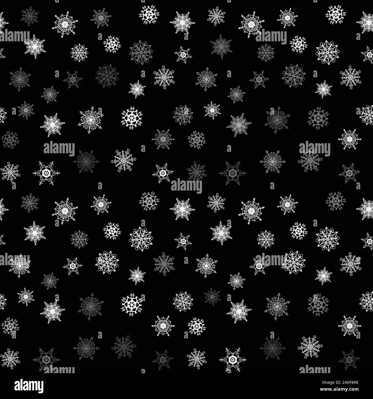Christmas snowflake seamless pattern with tiled falling snow Stock ...