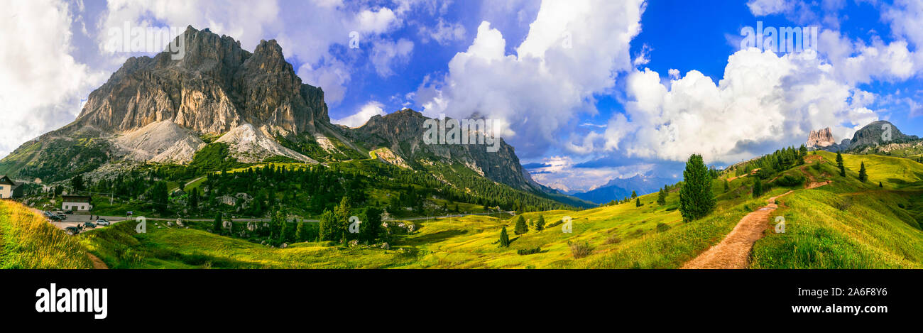 breathtaking Dolomite Alps mountains. near Cortina d'ampezzo, Italy, Belluno province Stock Photo