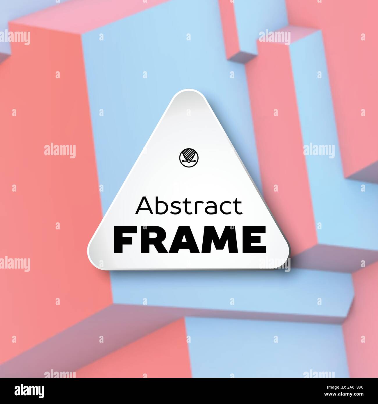 Abstract frame with rose quartz and serenity cubes Stock Vector