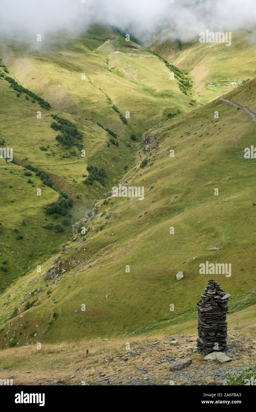 Georgia, Caucasus:  stone-heap in the mountains Stock Photo