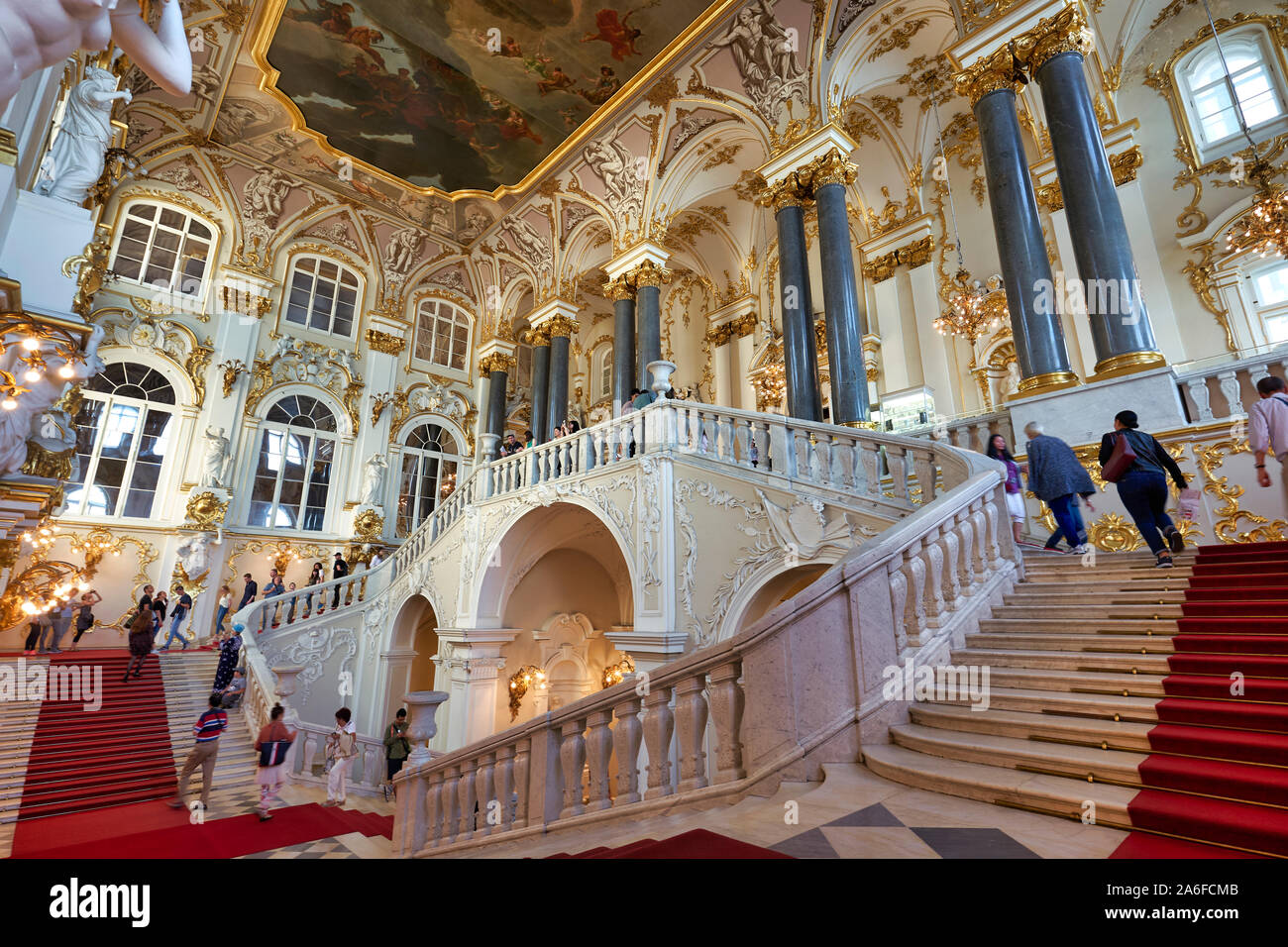 St. Petersburg Russia. The Winter Palace Hermitage Museum. Jordan Staircase  Stock Photo - Alamy