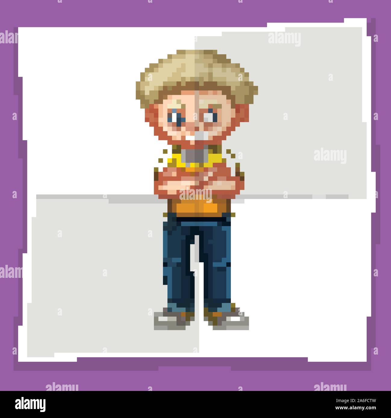 Happy boy on white paper illustration Stock Vector Image & Art - Alamy