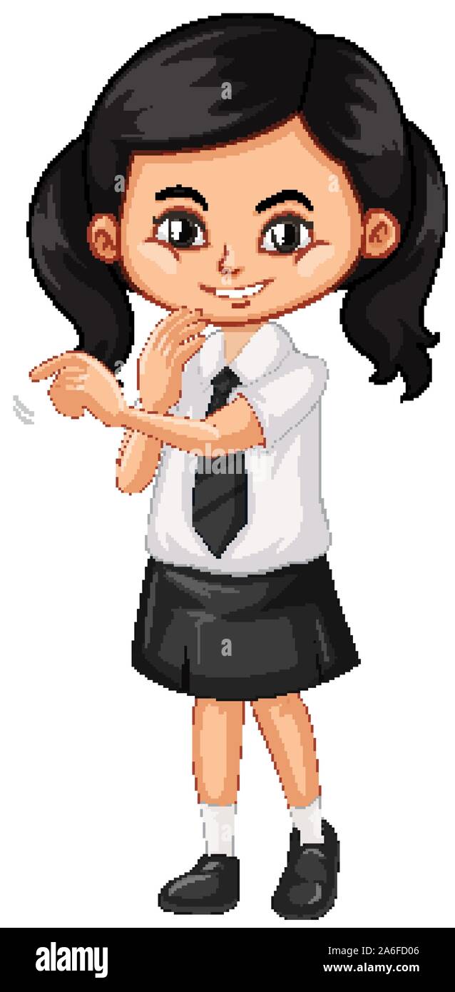 One happy girl in uniform illustration Stock Vector Image & Art - Alamy