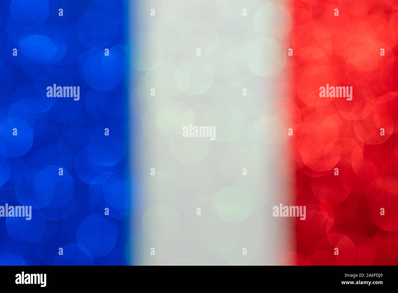 blue white red patriotic background with bokeh, shiny and festive template with defocused glitter effect Stock Photo