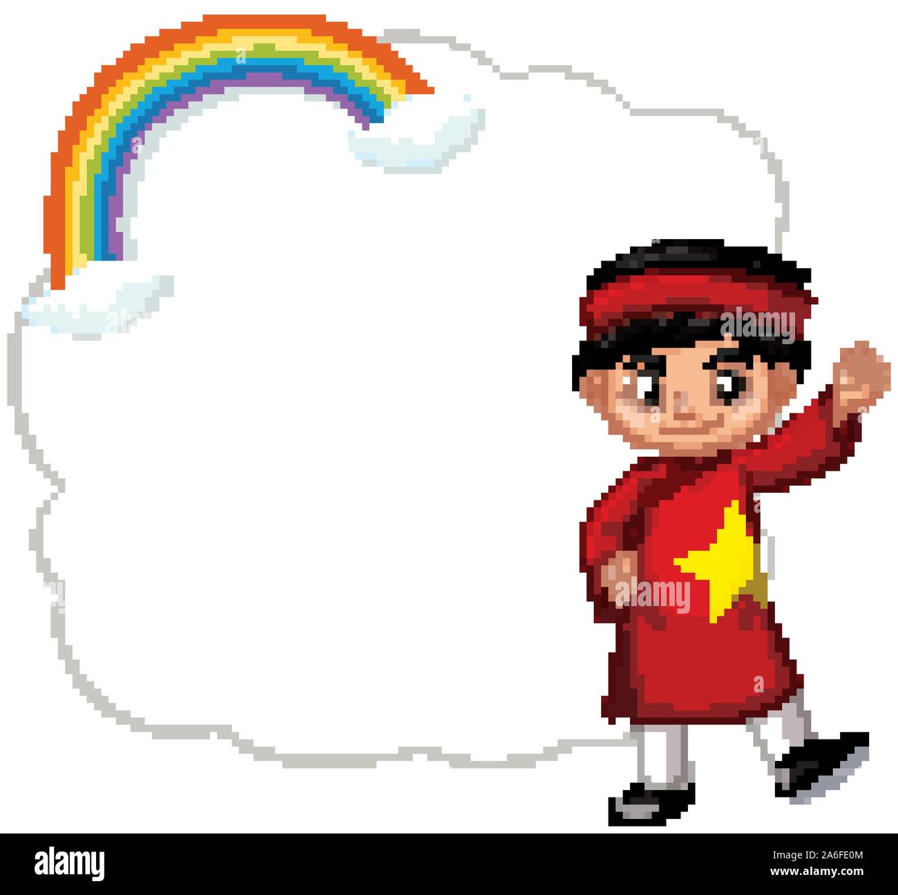 Happy boy and cloud frame illustration Stock Vector Image & Art - Alamy