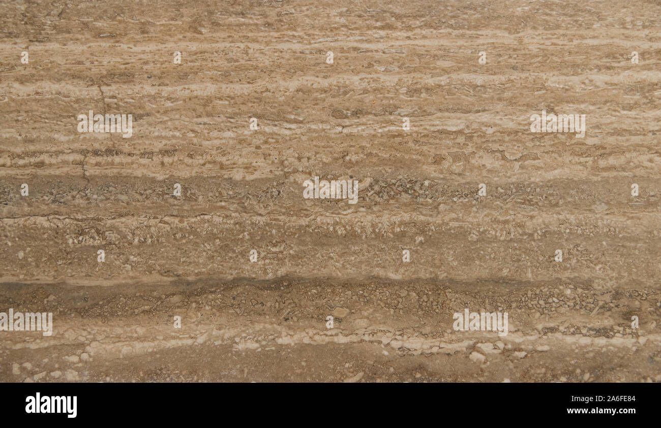 Texture of brown slate stone with horizontal lines Stock Photo