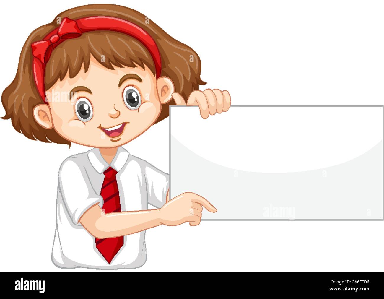 One happy girl with blank board illustration Stock Vector Image & Art ...