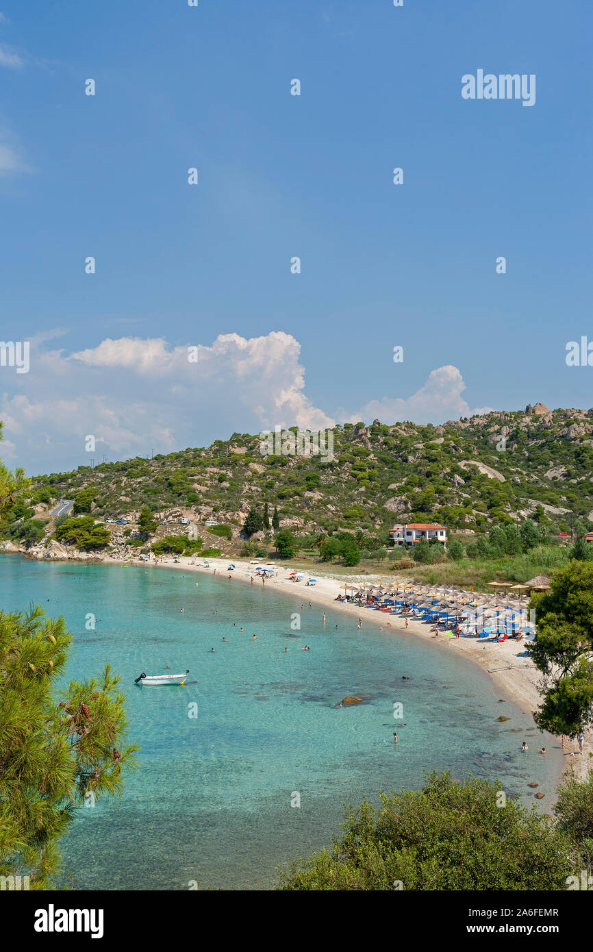 A Panoramic View Of A Beach Near Kalogria Beach On Sithonia Peninsula 