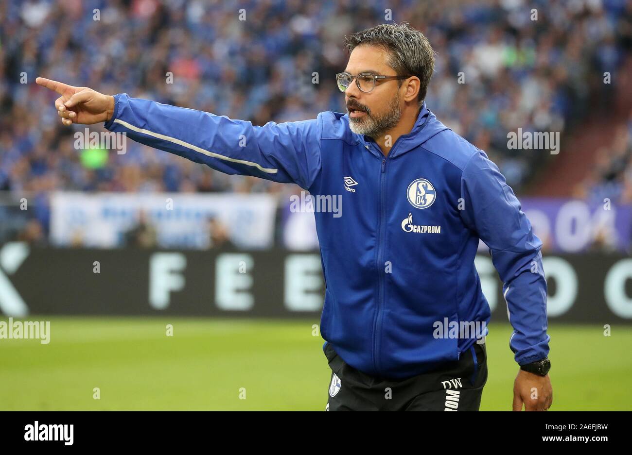 Gelsenkirchen, Deutschland. 26th Oct, 2019. firo: 26.10.2019, football, football: 1.Bundesliga, season 2019/2020, FC Schalke 04 - BVB Borussia Dortmund gesture, David Wagner | usage worldwide Credit: dpa/Alamy Live News Stock Photo