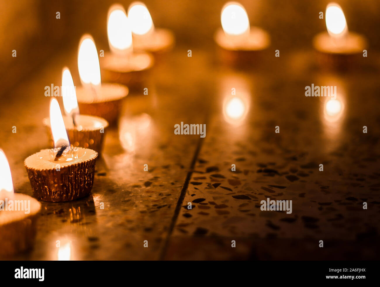 candles lit on the occasion of deepavali, a hindu festival of light with  selective focus on candle and background and foreground blur Stock Photo -  Alamy