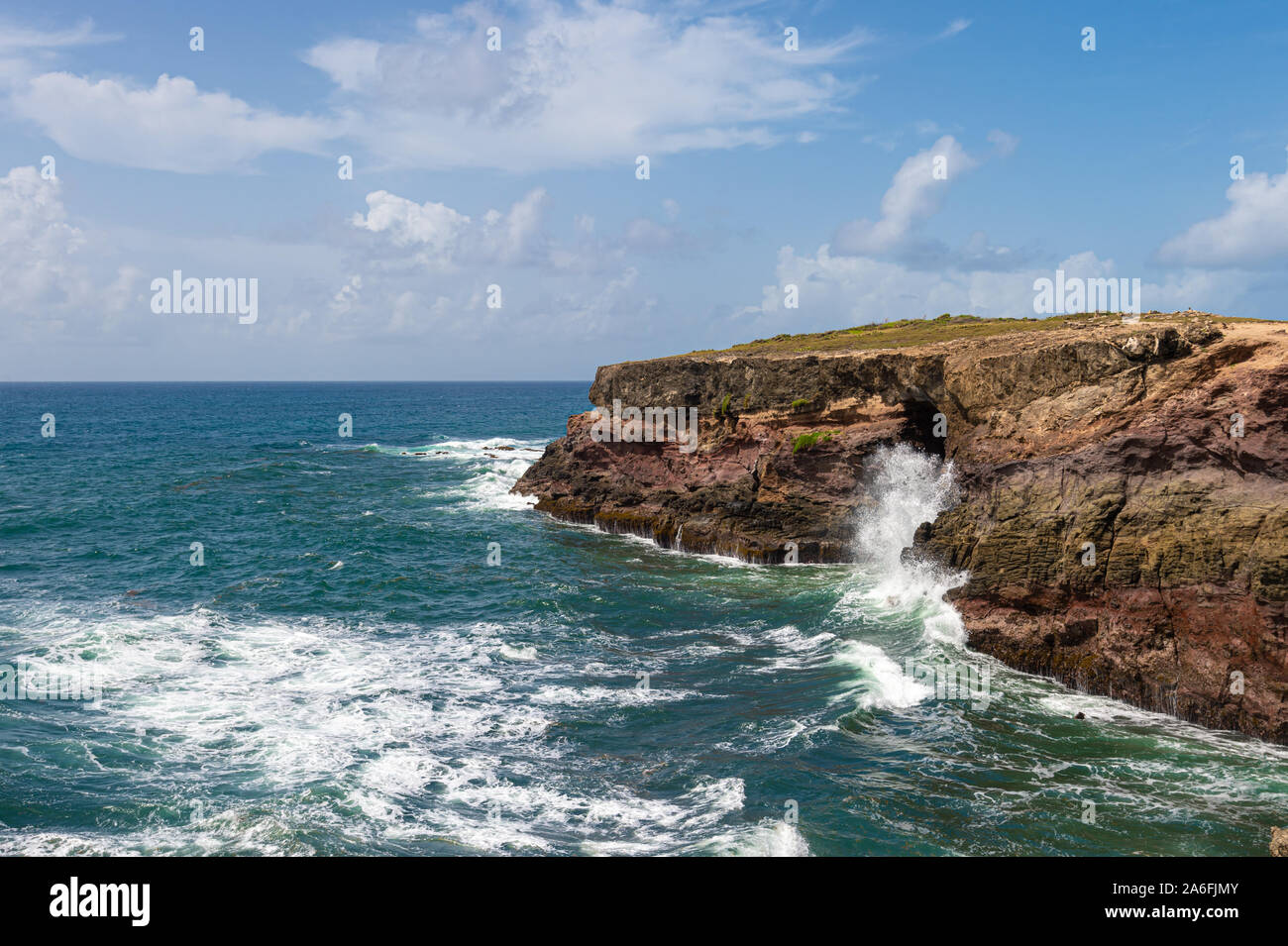 Pointe d'enfer (Hell Headland) in the Savanna of Petrifications in Martinique Stock Photo