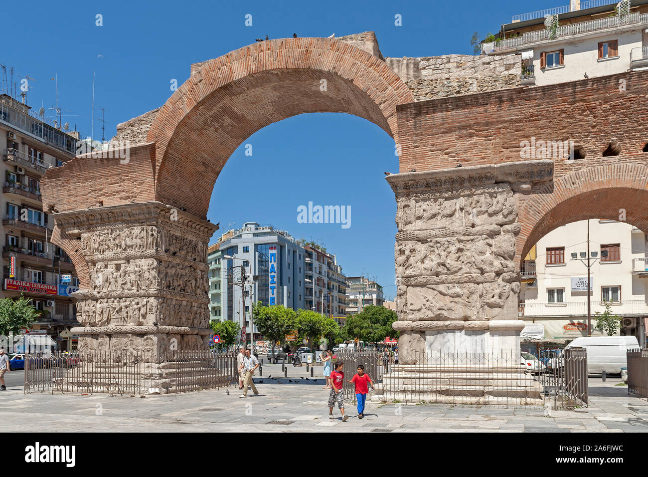 The Galerius Arch in Saloniki, Macedonia, Greece, was built by the Romans. Stock Photo