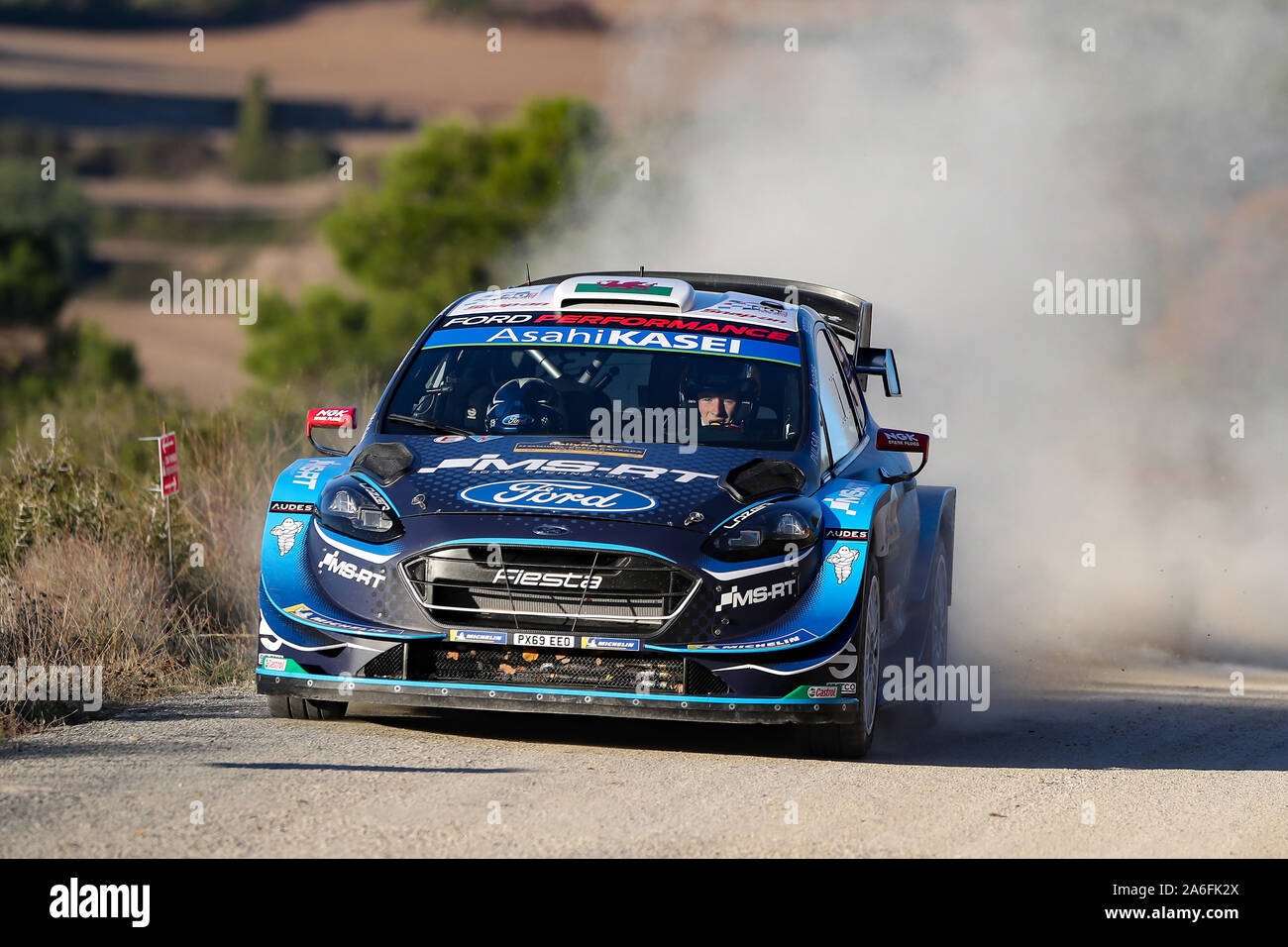 Salou Catalonia Spain 26th October 19 Salou Catalonia Spain World Rally Championship Spain Rally Ss10 11 M Sport Ford World Rally Team Driver Elfyn Evans And Co Driver Scott Martin In Their Ford Fiesta Wrc