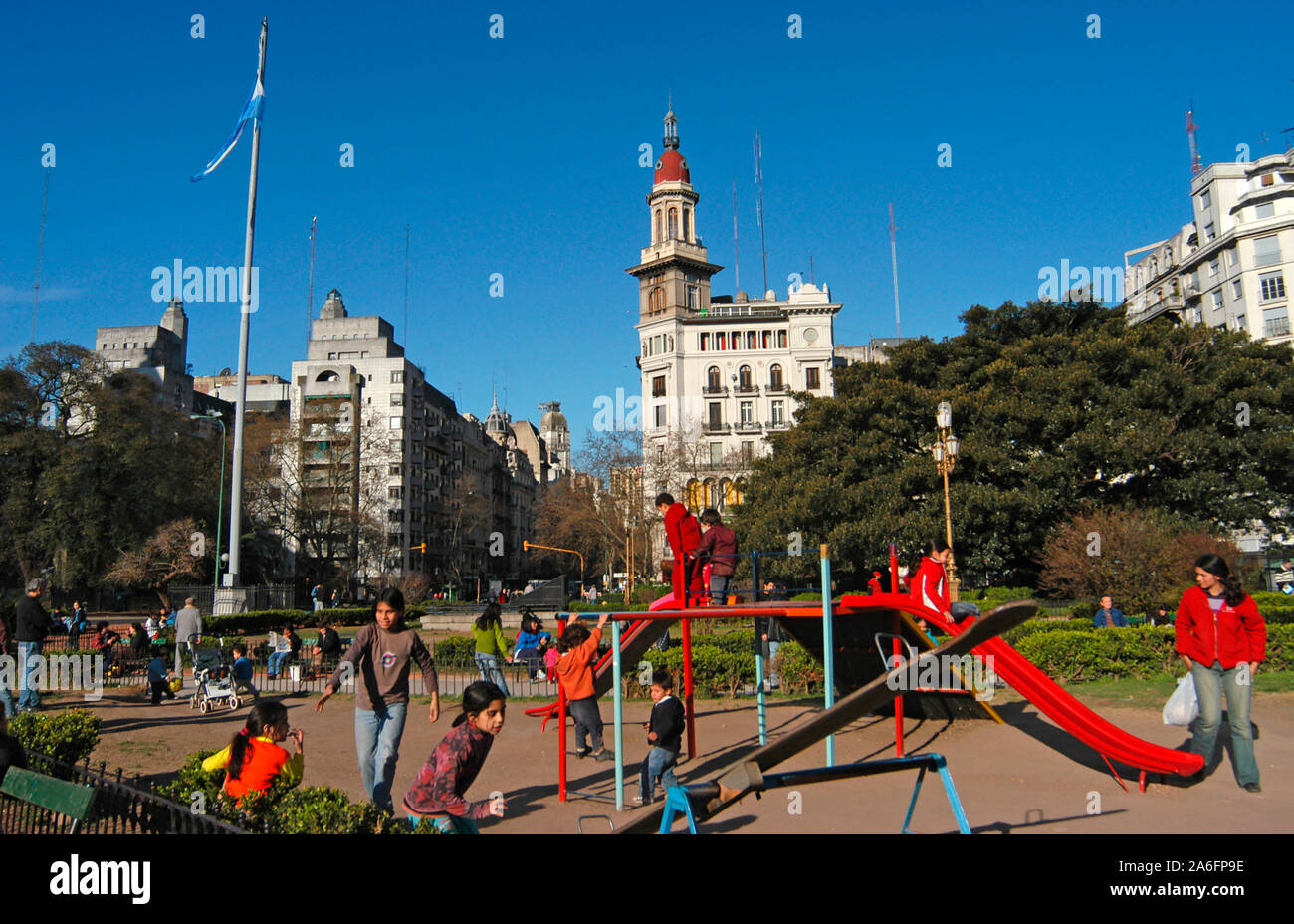 playground for children, Congress square, Buenos Aires, Argentina Stock Photo