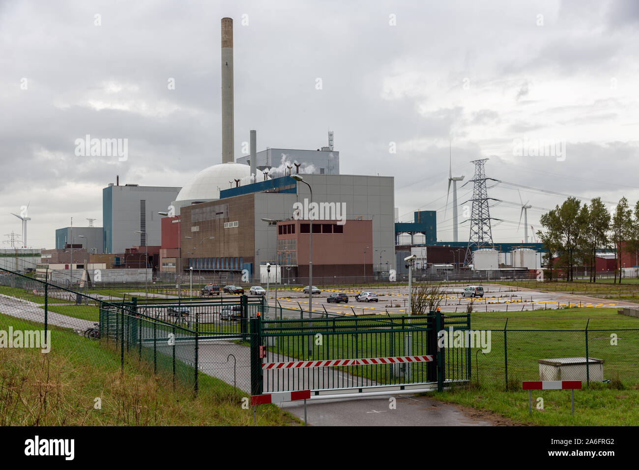 Nuclear power station in the Netherlands near Borssele Stock Photo