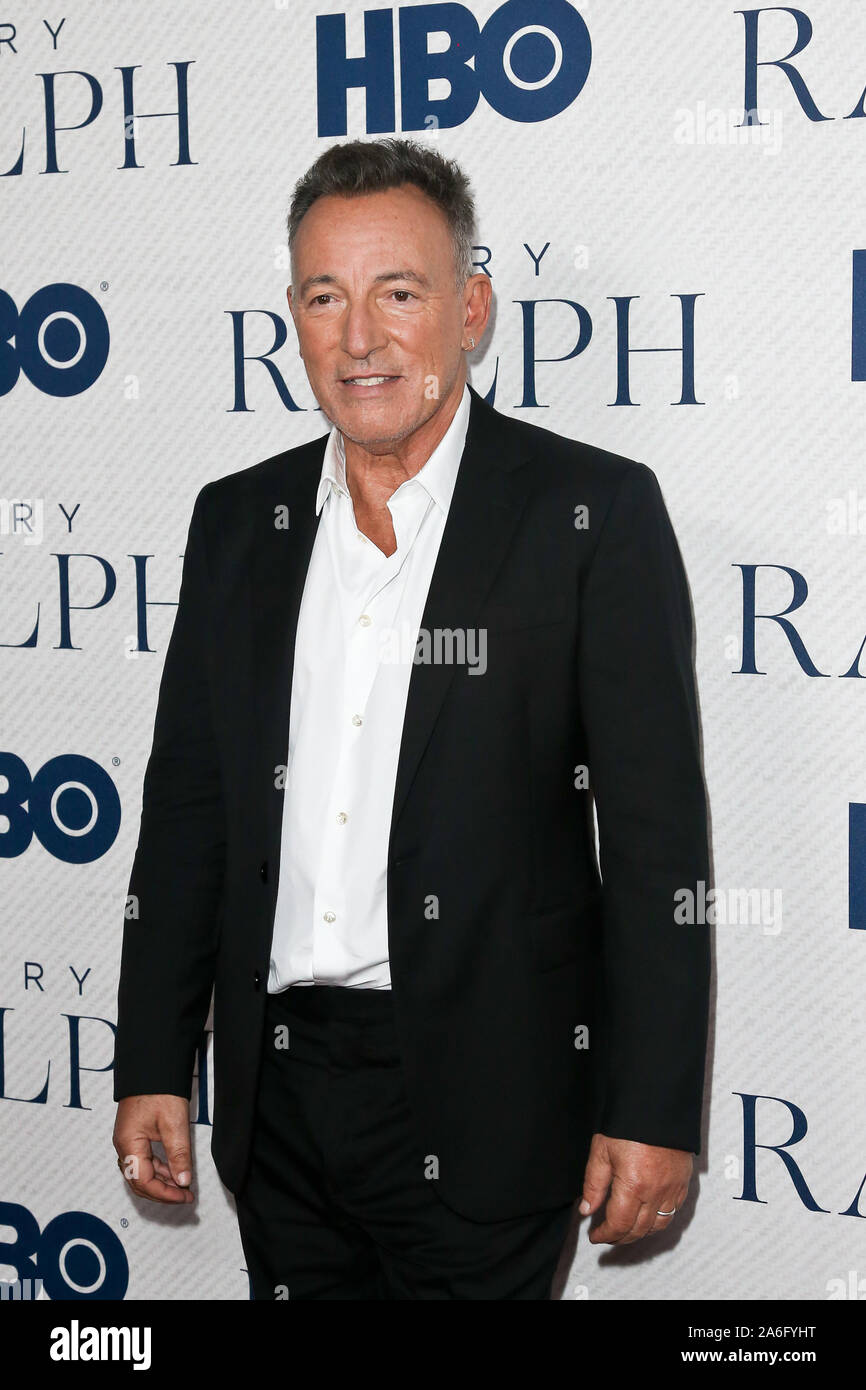 Bruce Springsteen attends HBO's "Very Ralph" world premiere at the Metropolitan Museum of Art on October 23, 2019 in New York City. Stock Photo