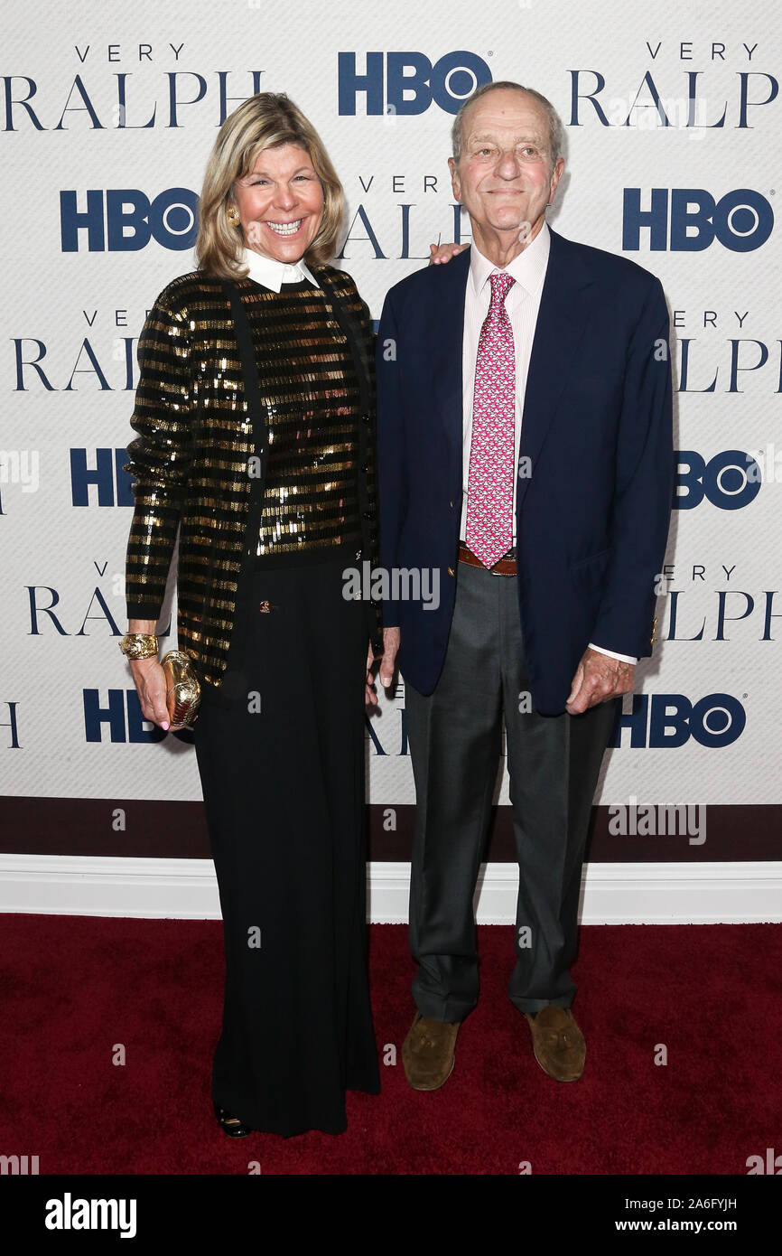 Jamee Gregory and Peter Gregory attend HBO's 'Very Ralph' world premiere at the Metropolitan Museum of Art on October 23, 2019 in New York City. Stock Photo