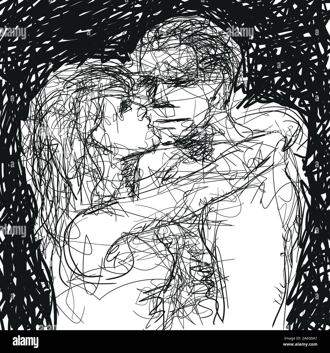 Drawing Of Two People Who Love Each Other Stock Vector Image Art Alamy