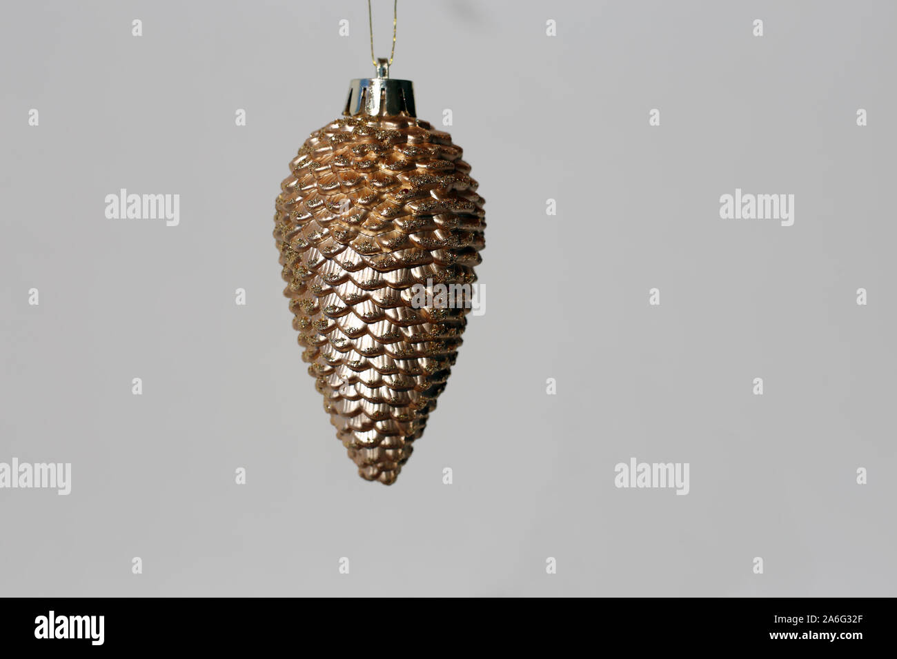Shiny Gold Glitter Pinecone Used As A Christmas Decoration Beautiful Holiday Themed Home Decoration Usually Used To Decorate A Christmas Tree Stock Photo Alamy