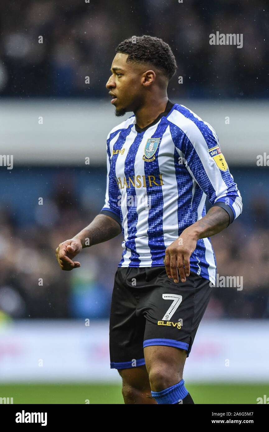 26th October 2019, Hillsborough, Sheffield, England; Sky Bet Championship, Sheffield Wednesday v Leeds United : Kadeem Harris (7) of Sheffield Wednesday  Credit: Dean Williams/News Images Stock Photo