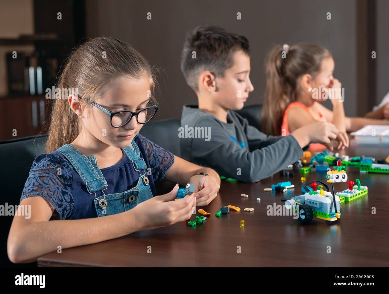 Children in the classroom collect figure from the designer Stock Photo ...