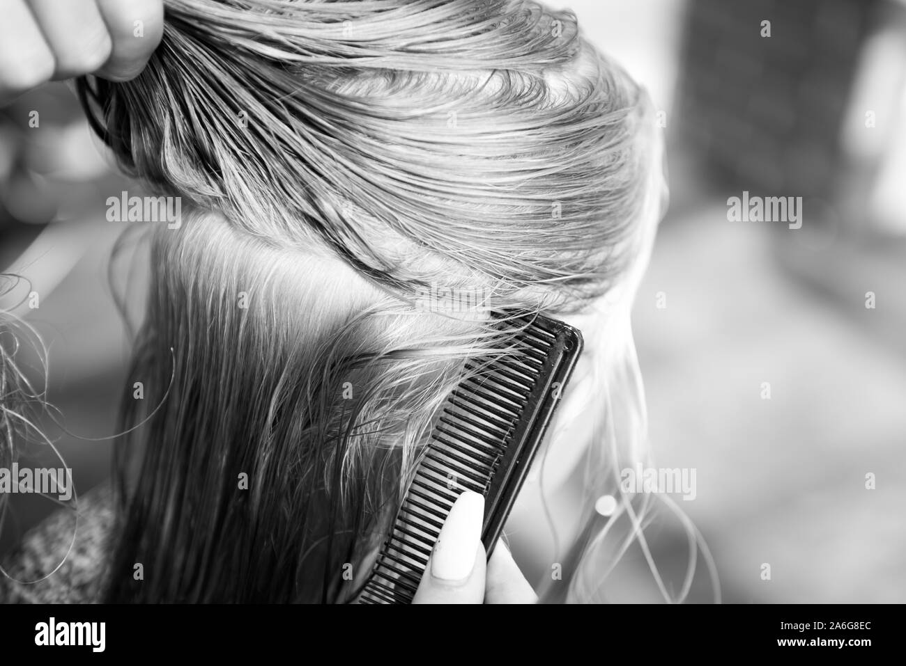 Colourful hair braids Black and White Stock Photos & Images Alamy
