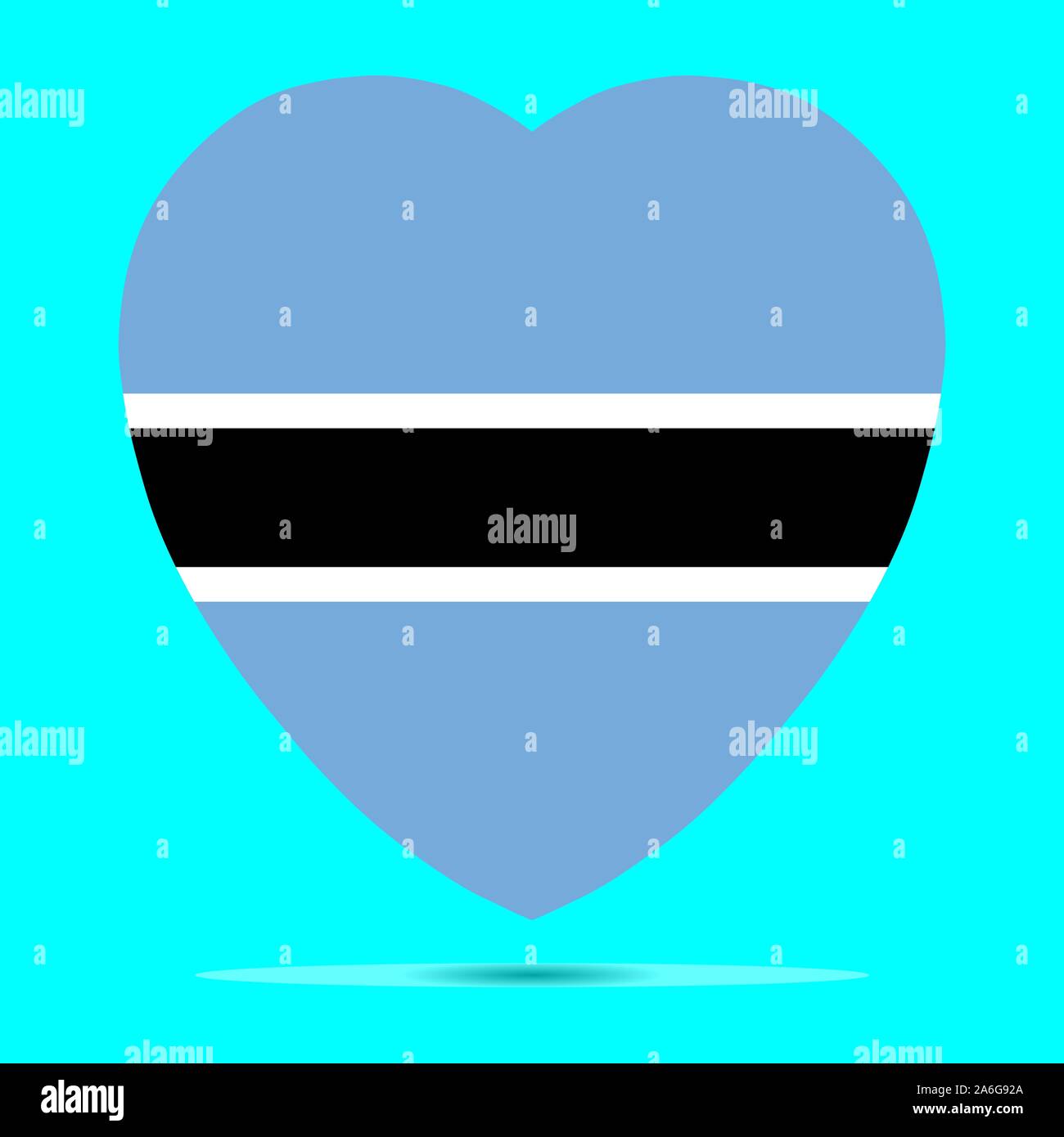 Botswana Flag In Heart Shape Vector illustration eps 10. Stock Vector