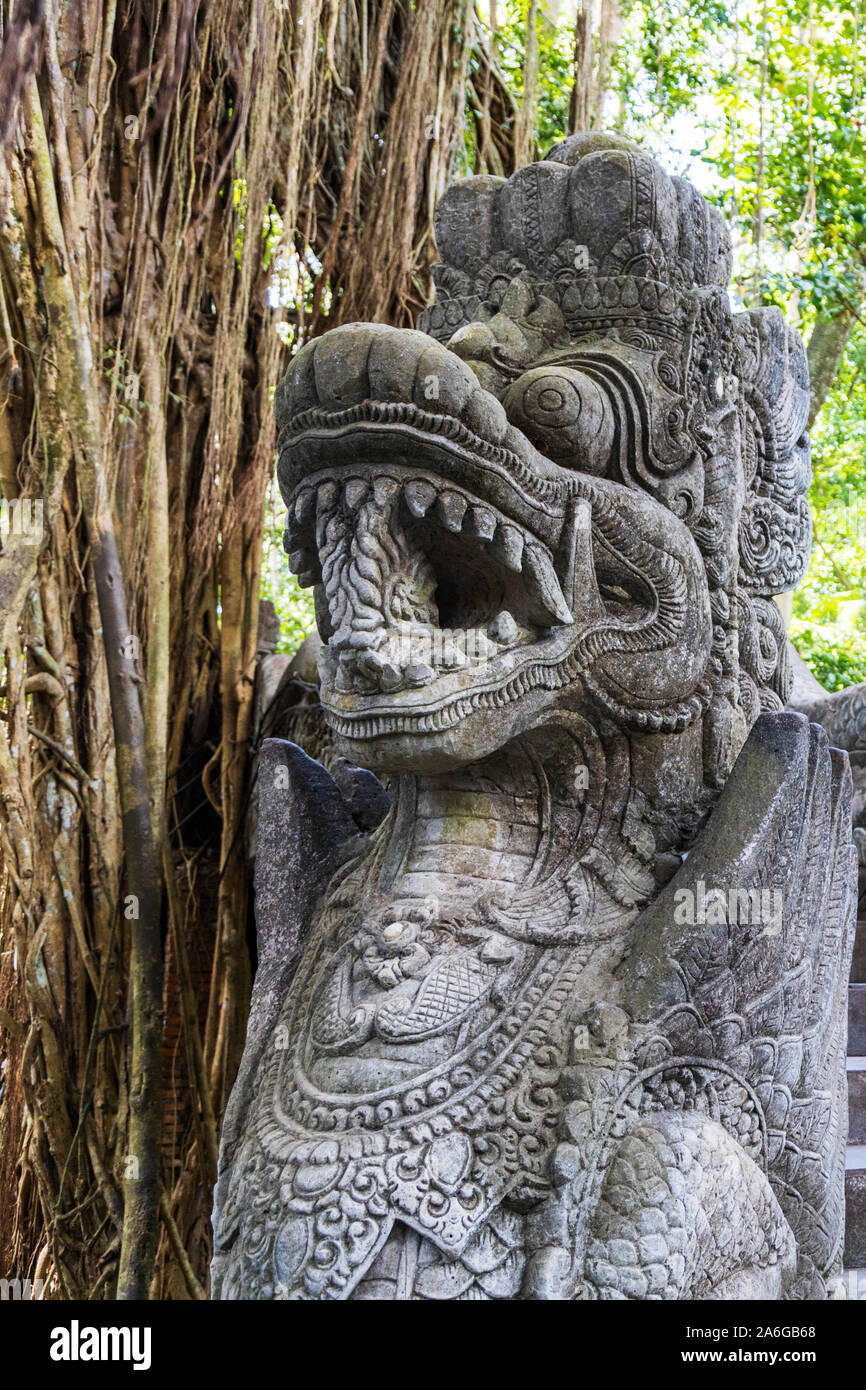 Serpent figures in the Ubud Monkey Forest, Ubud, Bali, Indonesia, Southeast Asia, Asia Stock Photo