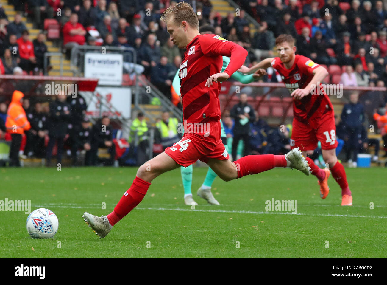 London, UK. 26th Oct, 2019. Orient's midfielder Josh Wright scores a goal from a penalty during the EFL League Two match between Leyton Orient and Carlisle, at Brisbane Road, London, on 26 October 2019 Credit: Action Foto Sport/Alamy Live News Stock Photo