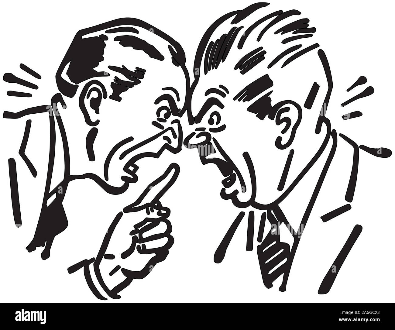 Heated Argument - Two men having an intense debate Stock Photo