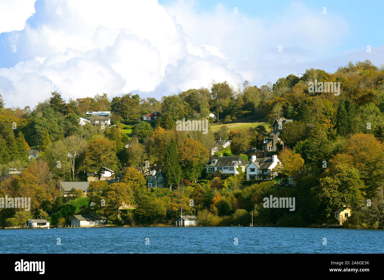 Lake Windermere the largest natural lake in England the West side of