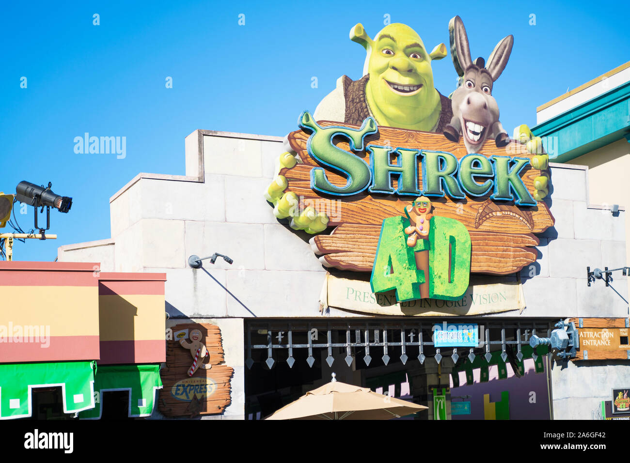 Shrek 4D Ride, Universal Studios, Orlando, Florida, USA Stock Photo