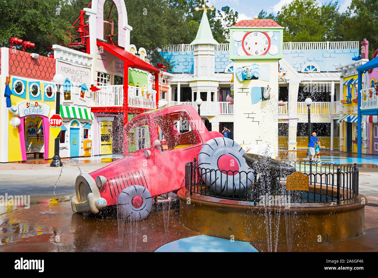 Curious George Play Area for Kids, Curious George Goes to Town, Universal Studios, Orlando, Florida, USA Stock Photo