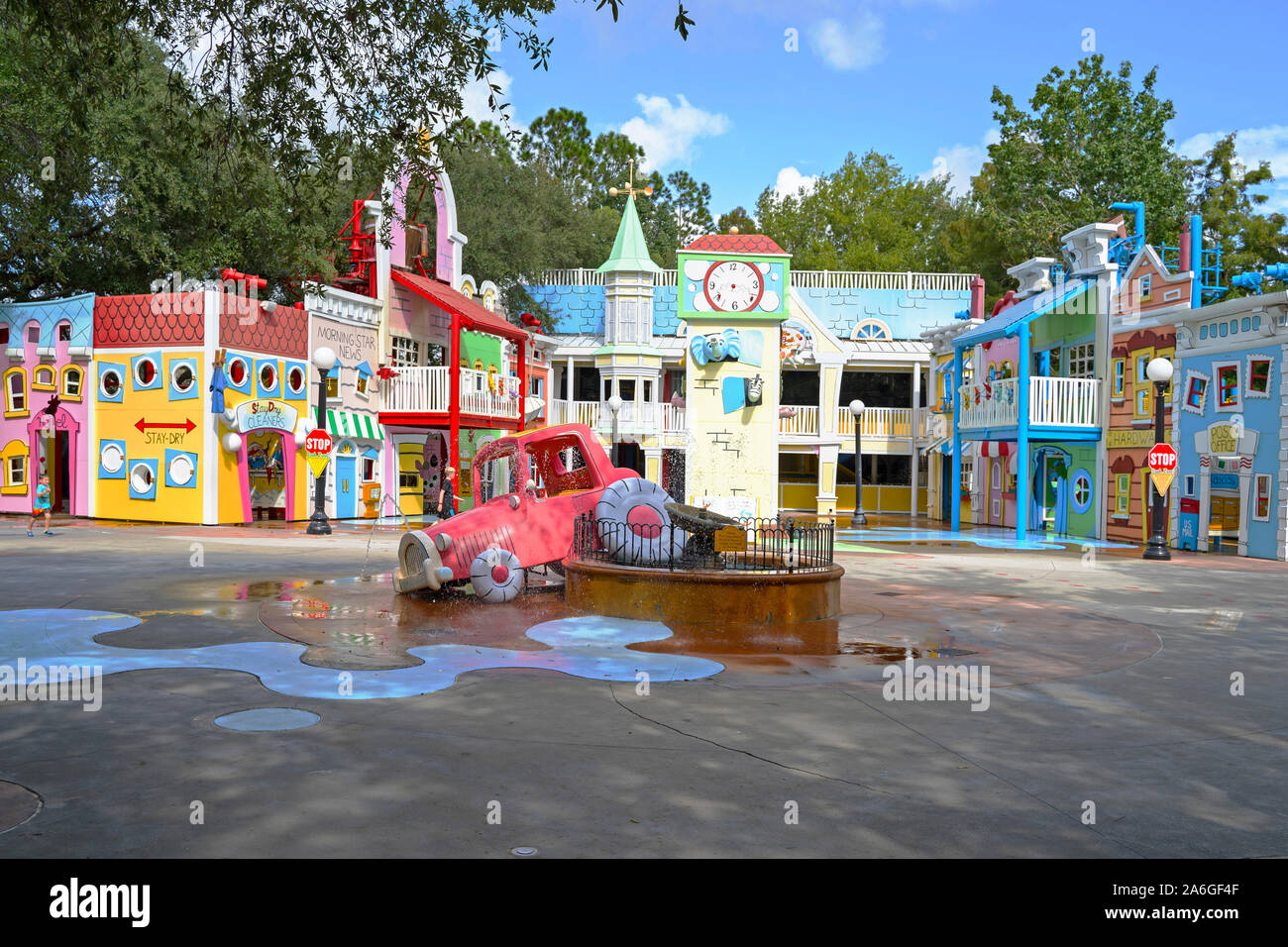 Curious George Play Area for Kids, Curious George Goes to Town, Universal Studios, Orlando, Florida, USA Stock Photo