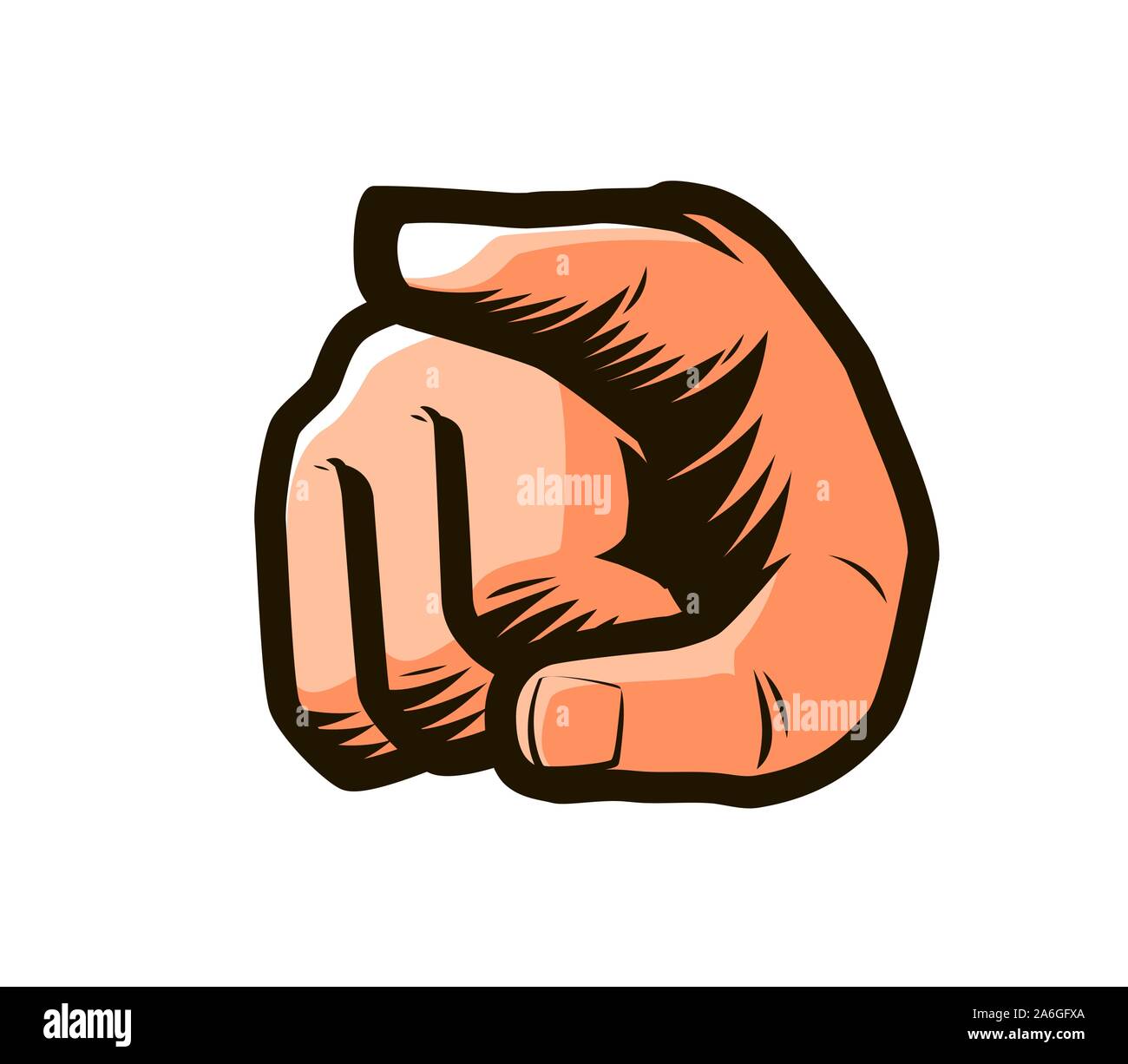 Pointing male hand in pop art style. Vector illustration Stock Vector